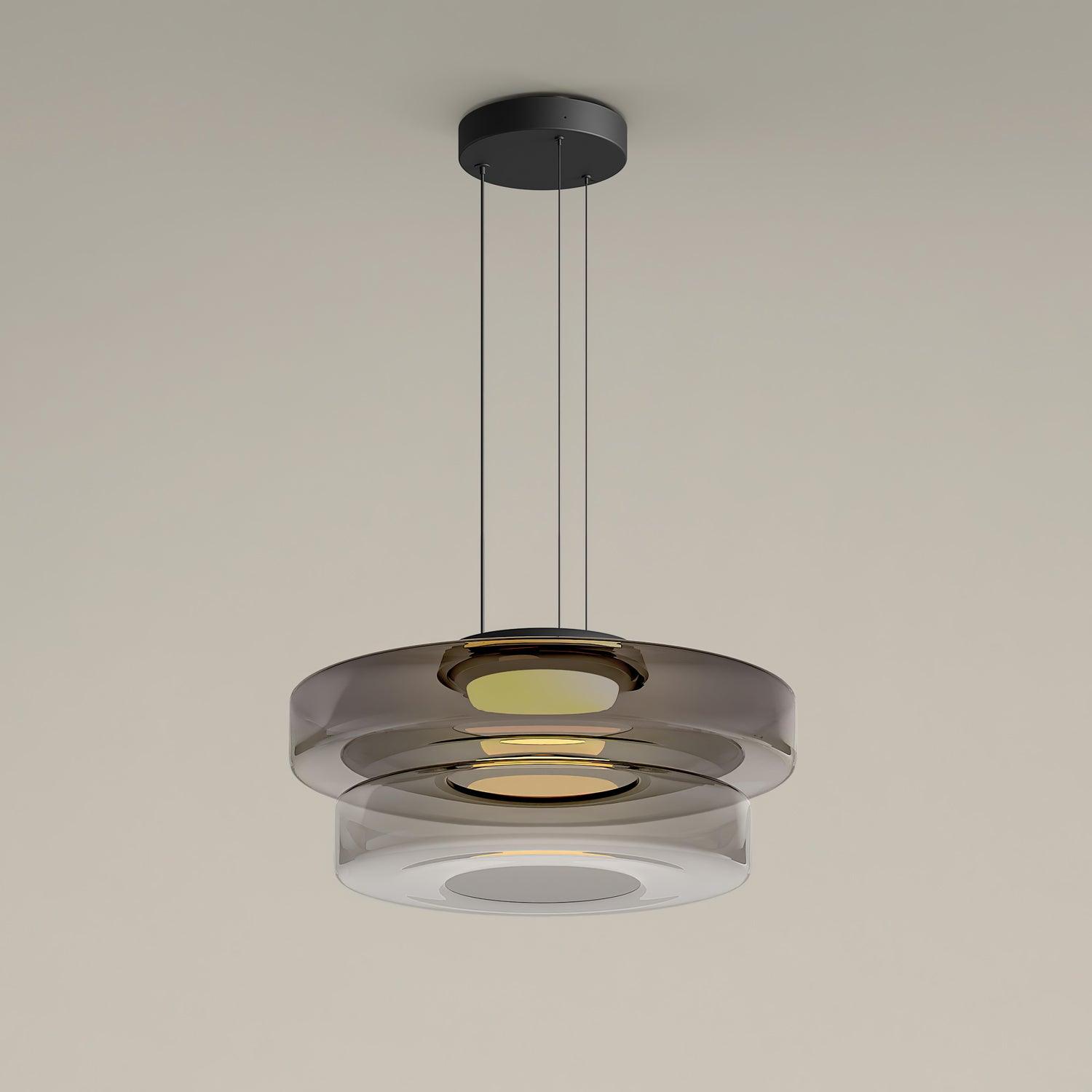 Lustra Suspension en Verre à Cercles Multi-Niveaux - Neutralighting