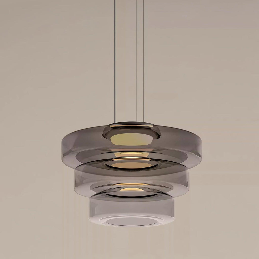 Lustra Suspension en Verre à Cercles Multi-Niveaux - Neutralighting