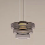 Lustra Suspension en Verre à Cercles Multi-Niveaux - Neutralighting