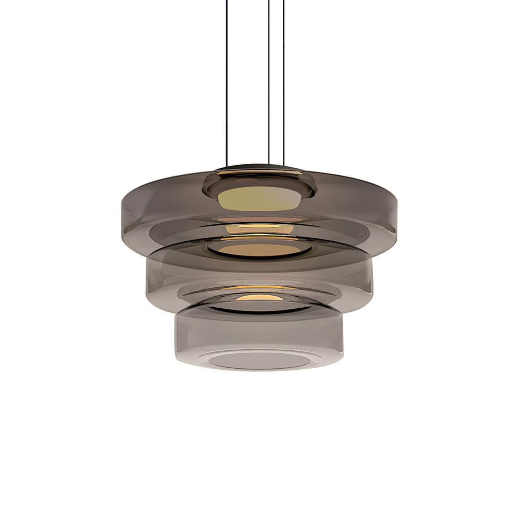 Lustra Suspension en Verre à Cercles Multi-Niveaux - Neutralighting