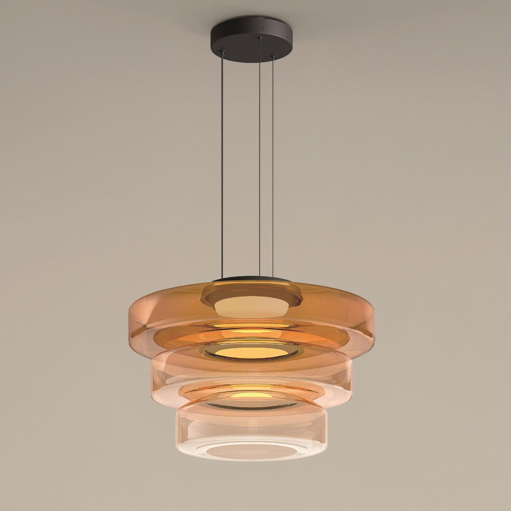 Lustra Suspension en Verre à Cercles Multi-Niveaux - Neutralighting