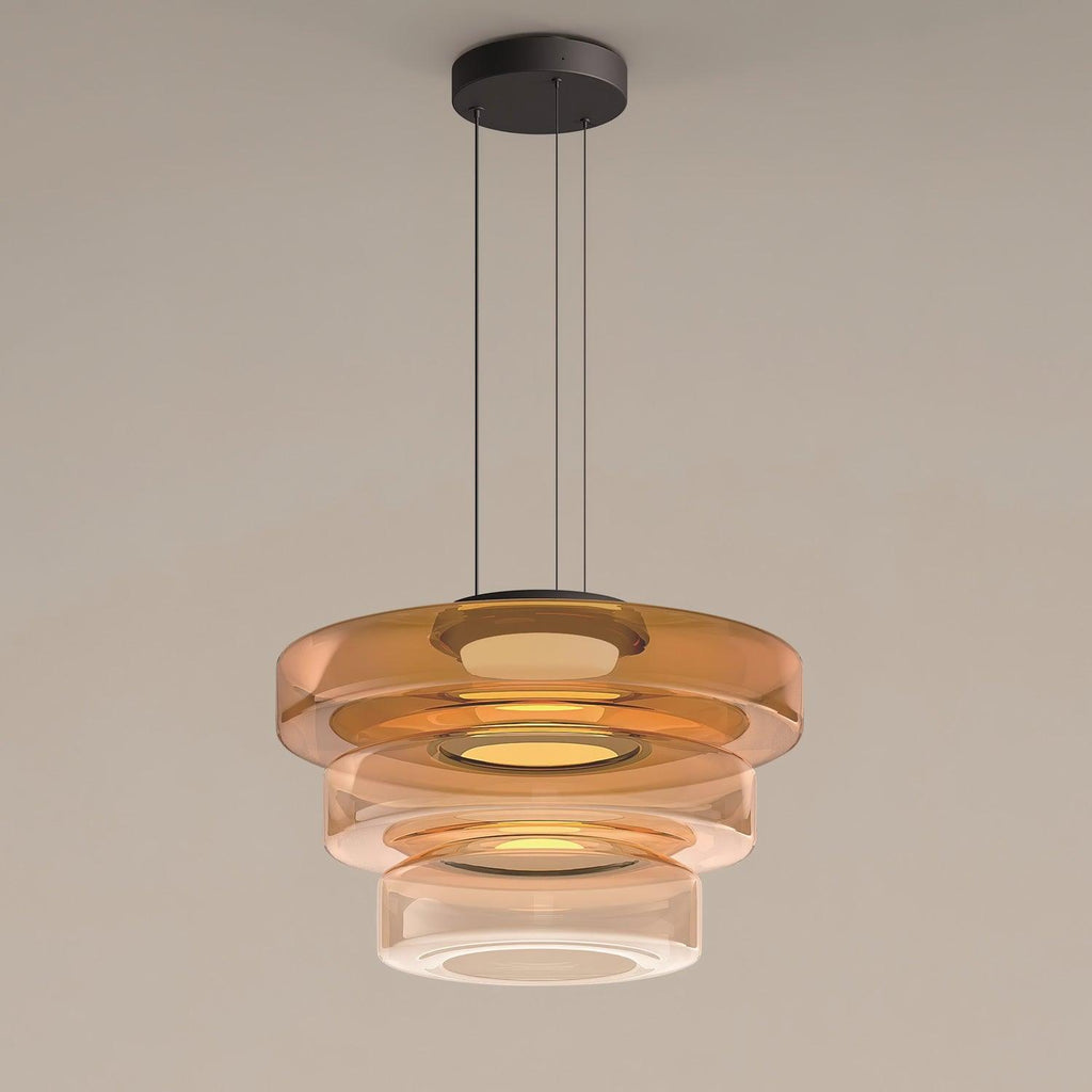 Lustra Suspension en Verre à Cercles Multi-Niveaux - Neutralighting