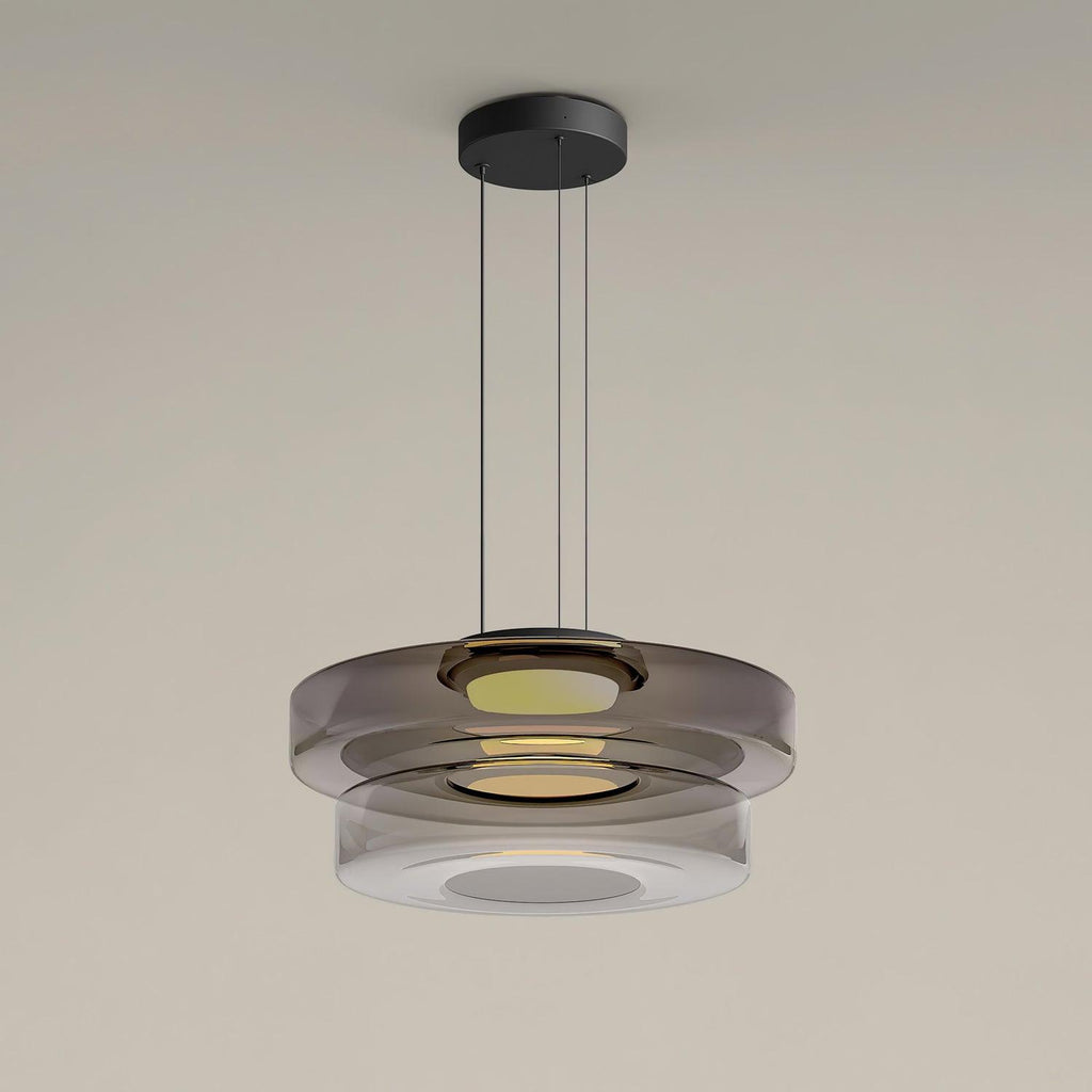 Lustra Suspension en Verre à Cercles Multi-Niveaux - Neutralighting