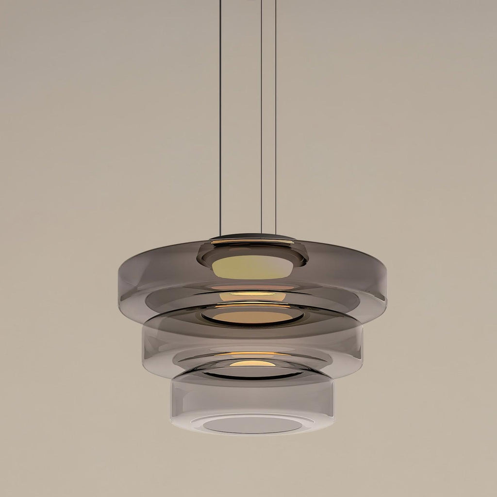 Lustra Suspension en Verre à Cercles Multi-Niveaux - Neutralighting