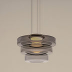 Lustra Suspension en Verre à Cercles Multi-Niveaux - Neutralighting
