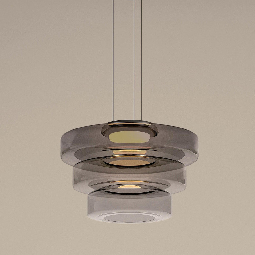 Lustra Suspension en Verre à Cercles Multi-Niveaux - Neutralighting