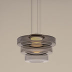Lustra Suspension en Verre à Cercles Multi-Niveaux - Neutralighting
