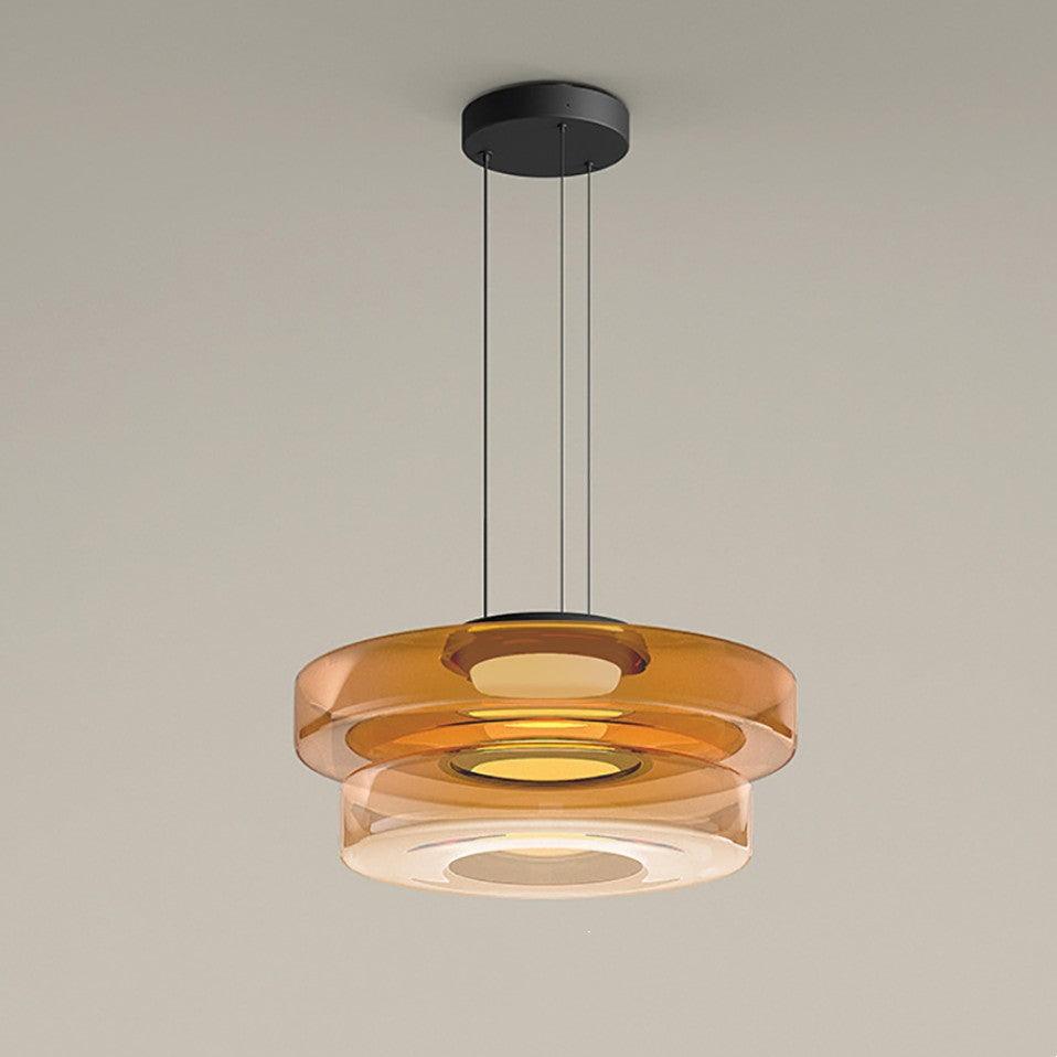 Lustra Suspension en Verre à Cercles Multi-Niveaux - Neutralighting
