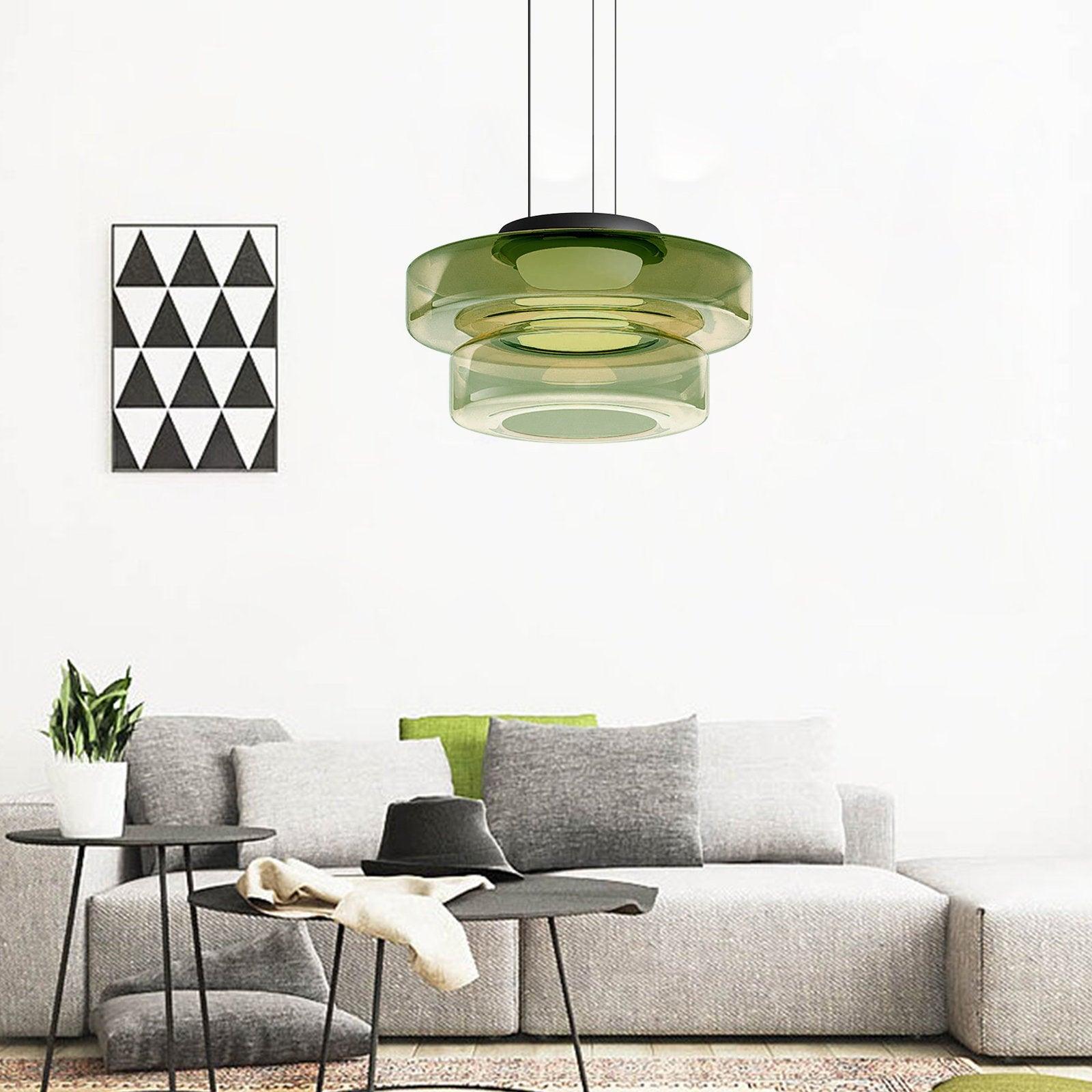 Lustra Suspension en Verre à Cercles Multi-Niveaux - Neutralighting