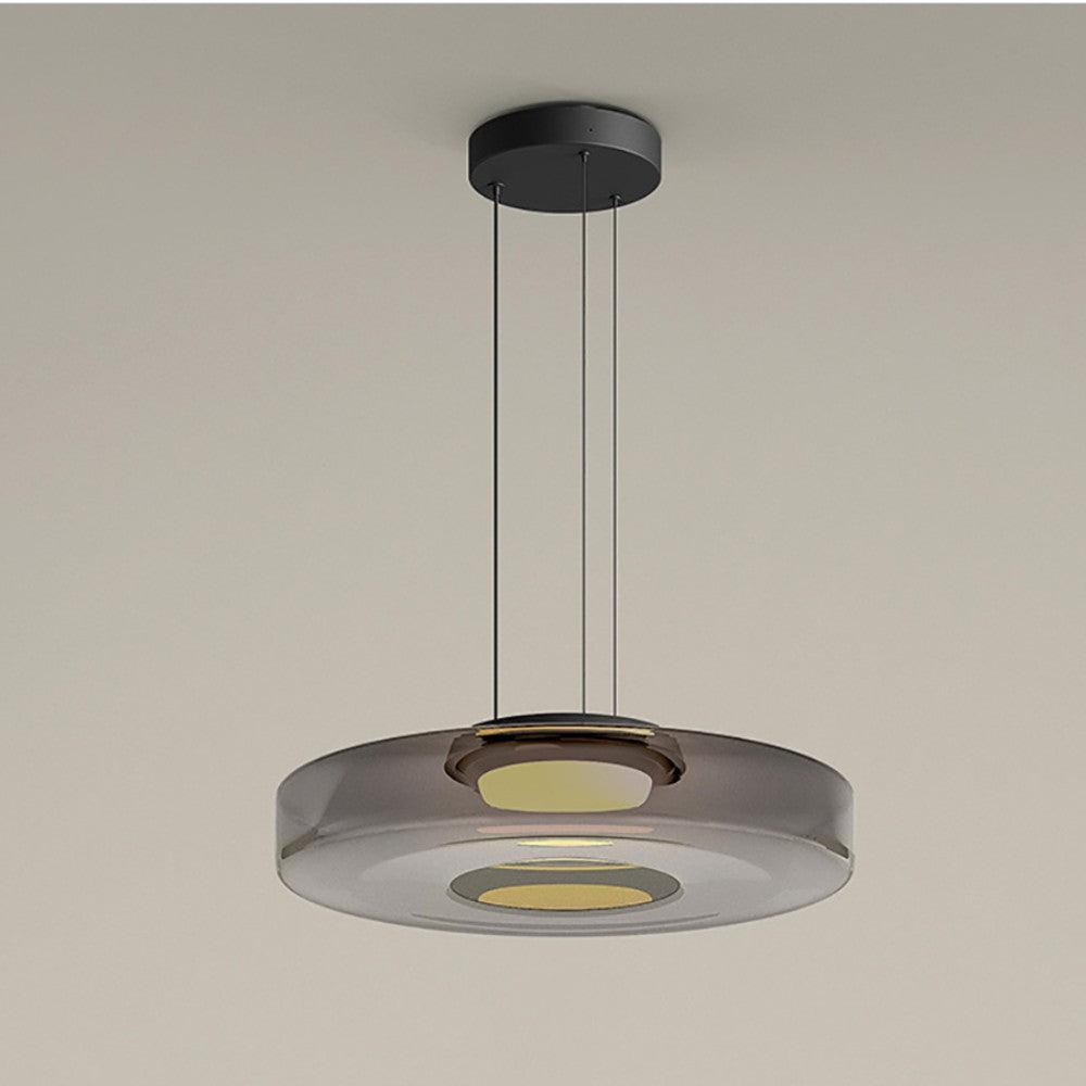 Lustra Suspension en Verre à Cercles Multi-Niveaux - Neutralighting