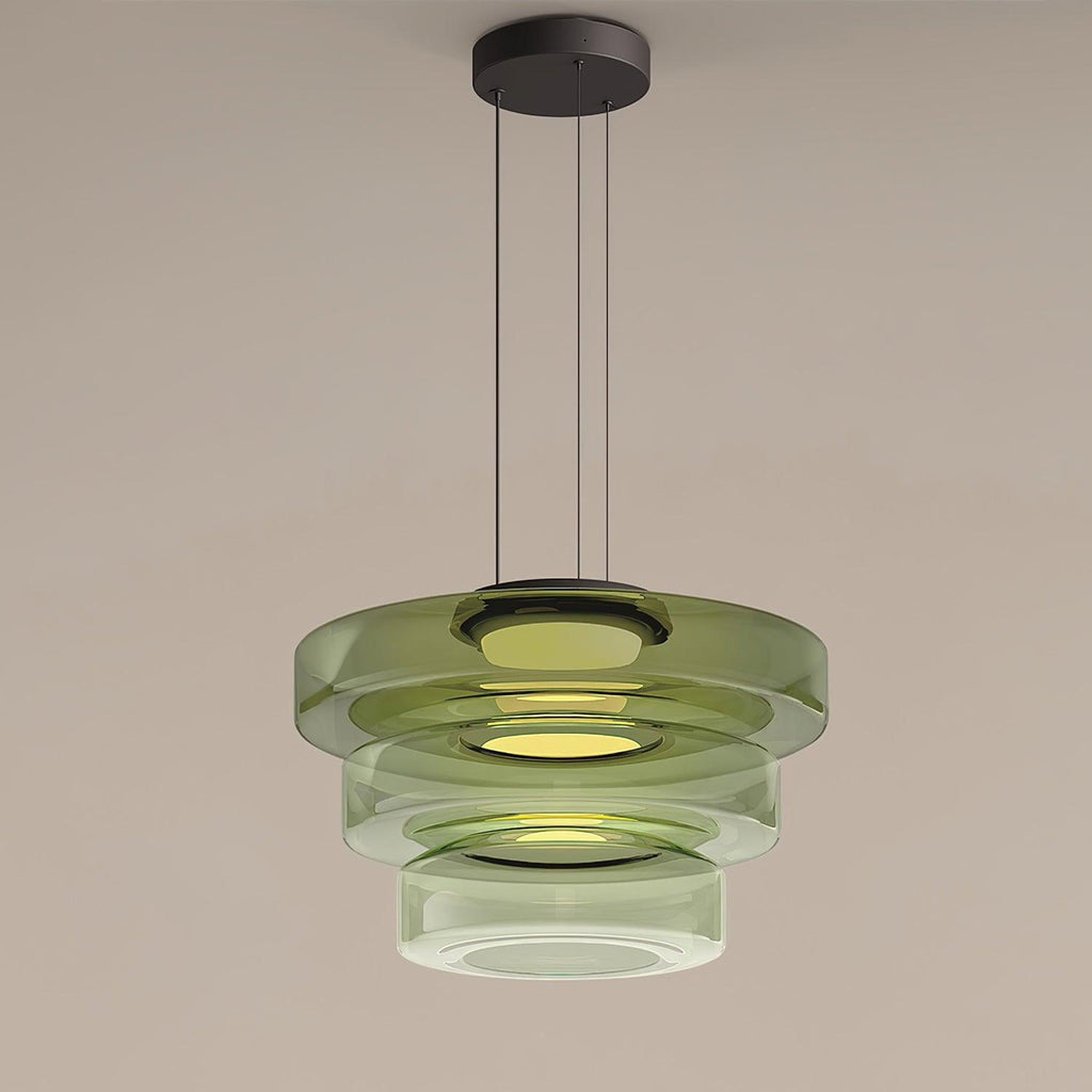 Lustra Suspension en Verre à Cercles Multi-Niveaux - Neutralighting
