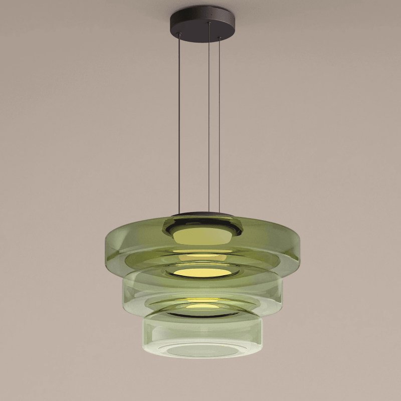 Lustra Suspension en Verre à Cercles Multi-Niveaux - Neutralighting