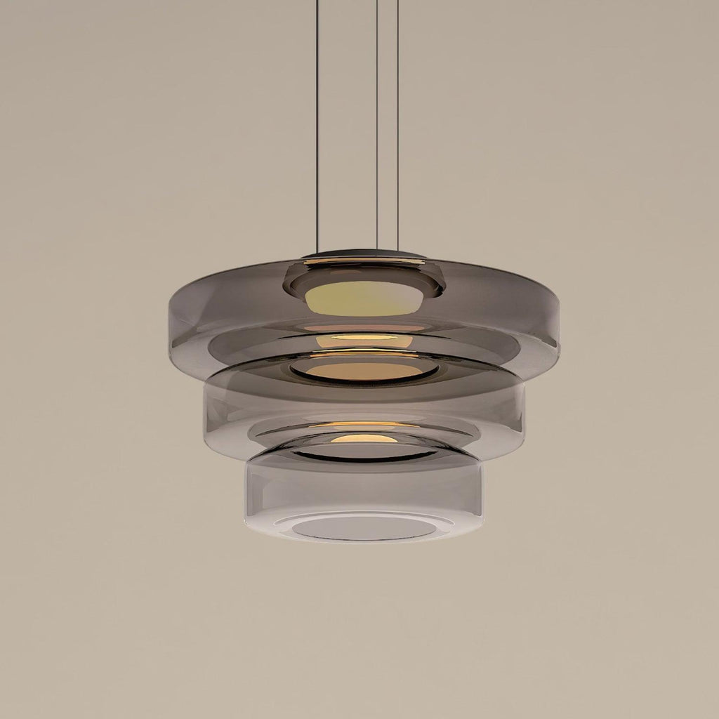 Lustra Suspension en Verre à Cercles Multi-Niveaux - Neutralighting
