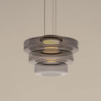 Lustra Suspension en Verre à Cercles Multi-Niveaux - Neutralighting