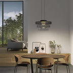 Lustra Suspension en Verre à Cercles Multi-Niveaux - Neutralighting