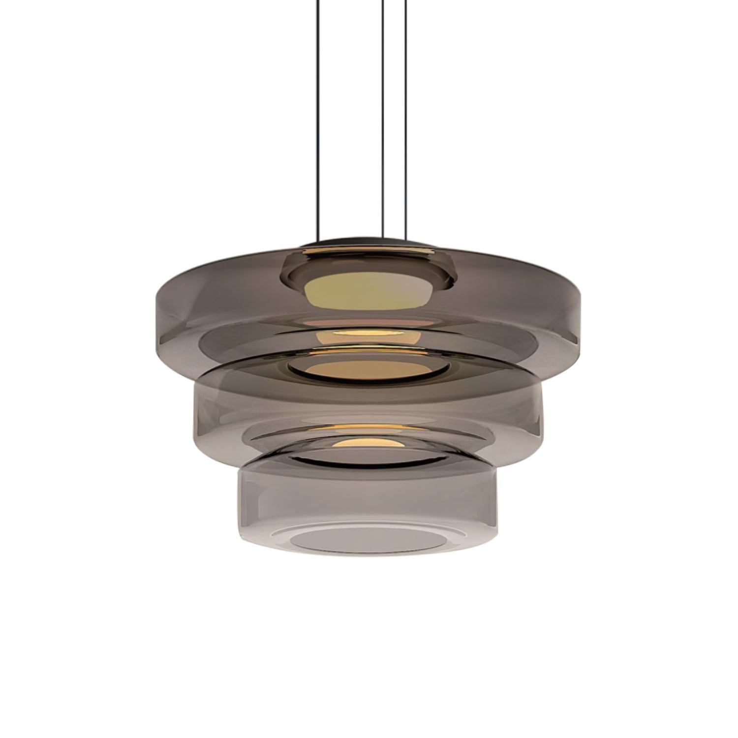 Lustra Suspension en Verre à Cercles Multi-Niveaux - Neutralighting