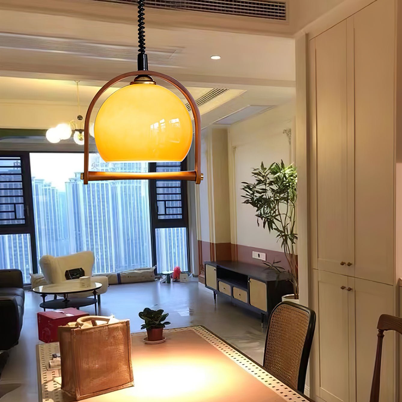 Cesilarae Premium Nordic Art Verre Bois Suspension - Neutralighting