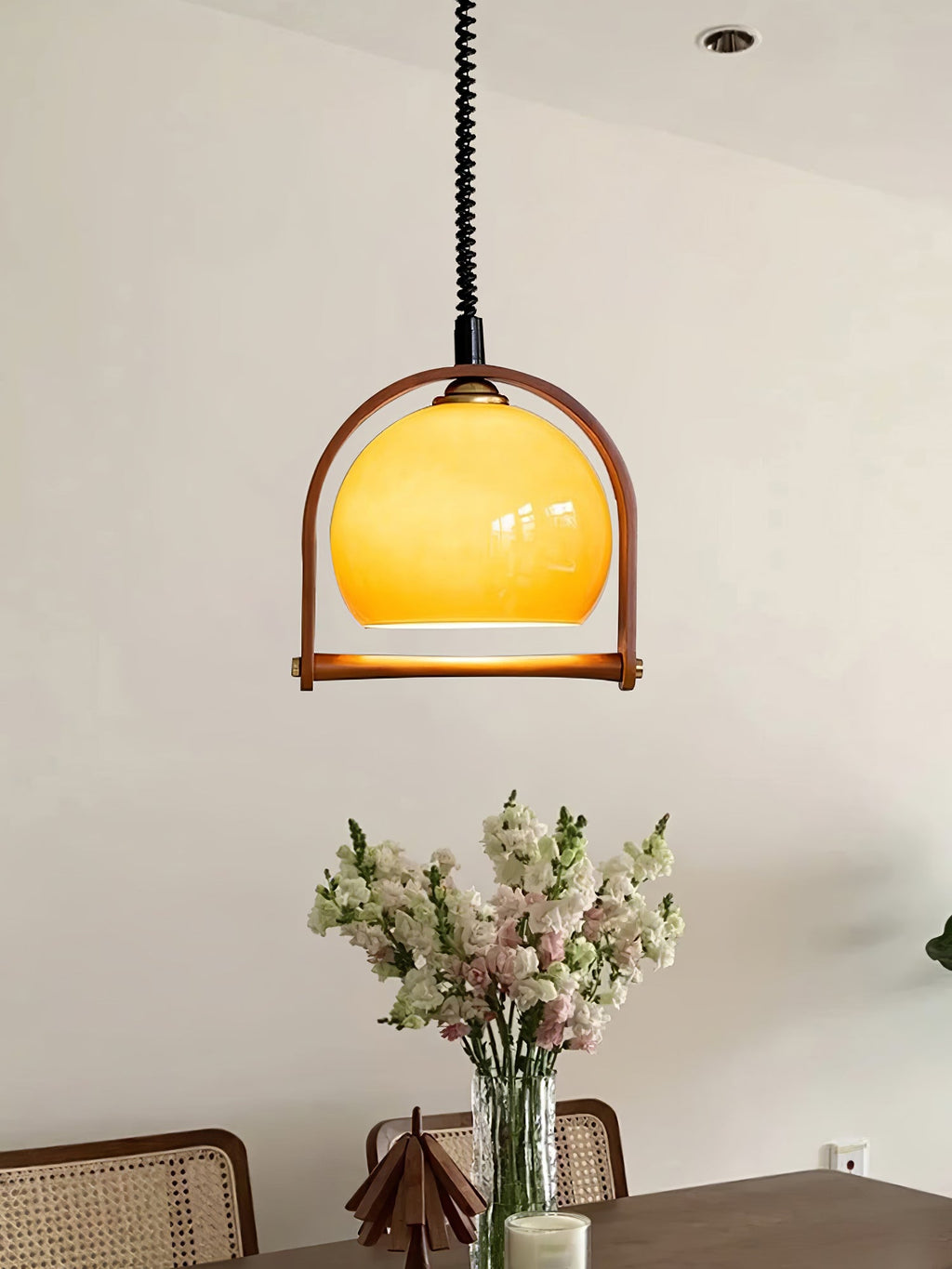 Cesilarae Premium Nordic Art Verre Bois Suspension - Neutralighting