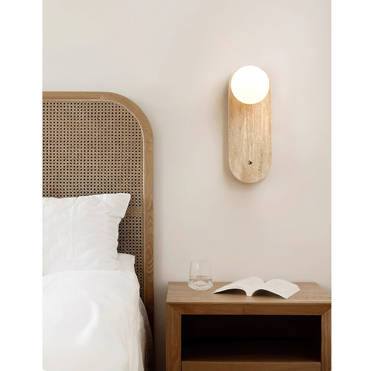 Lampe Murale en Travertin et Verre Moderne Minimaliste Zeshaen - Neutralighting