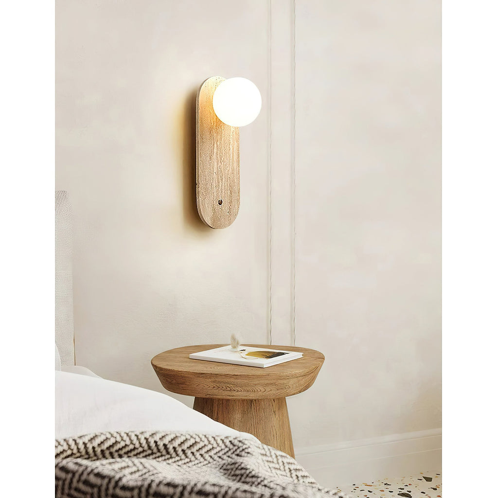 Lampe Murale en Travertin et Verre Moderne Minimaliste Zeshaen - Neutralighting