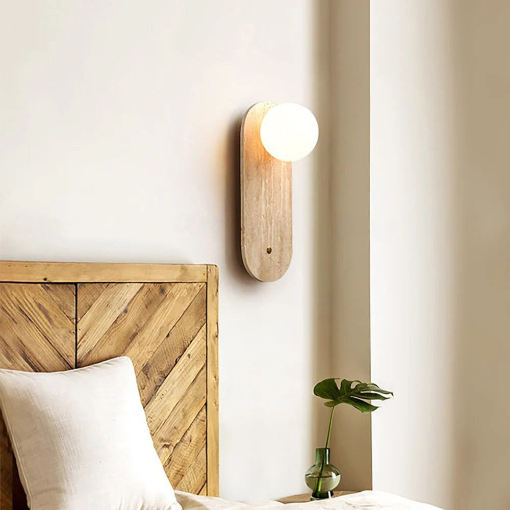 Lampe Murale en Travertin et Verre Moderne Minimaliste Zeshaen - Neutralighting