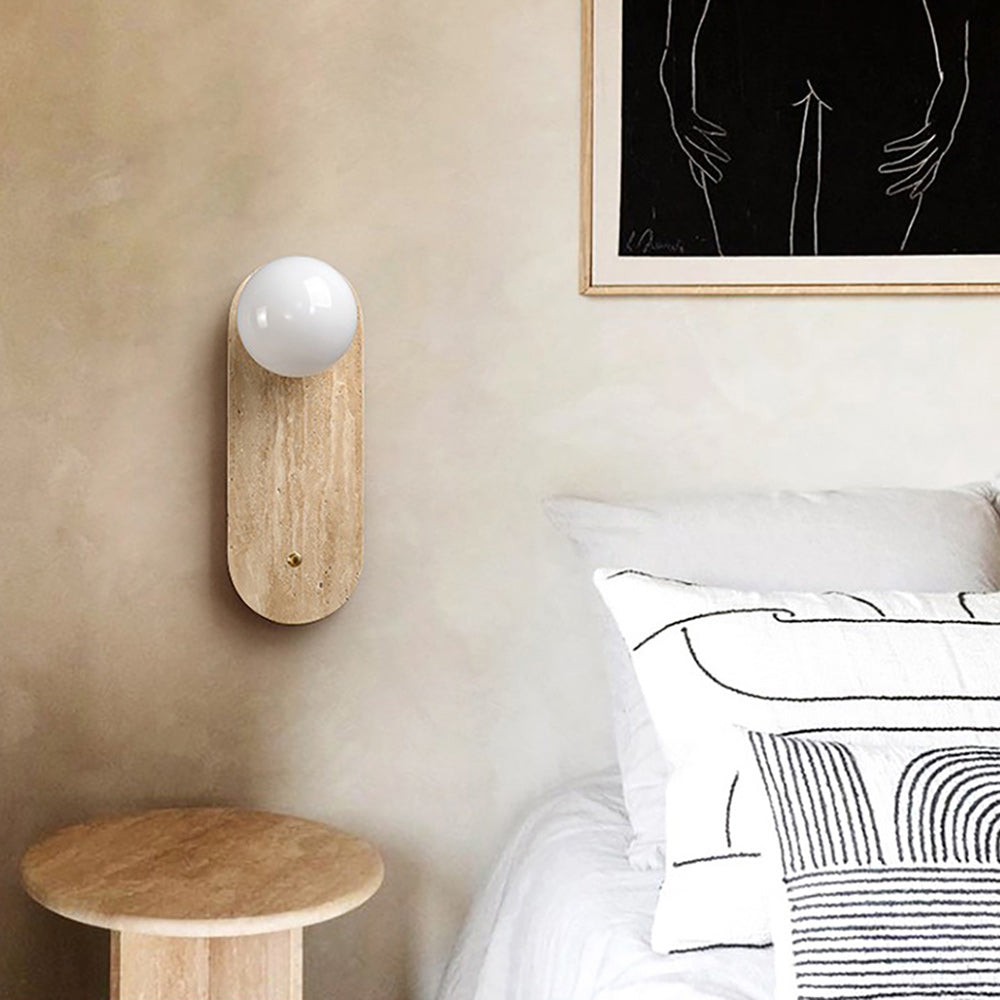 Lampe Murale en Travertin et Verre Moderne Minimaliste Zeshaen - Neutralighting