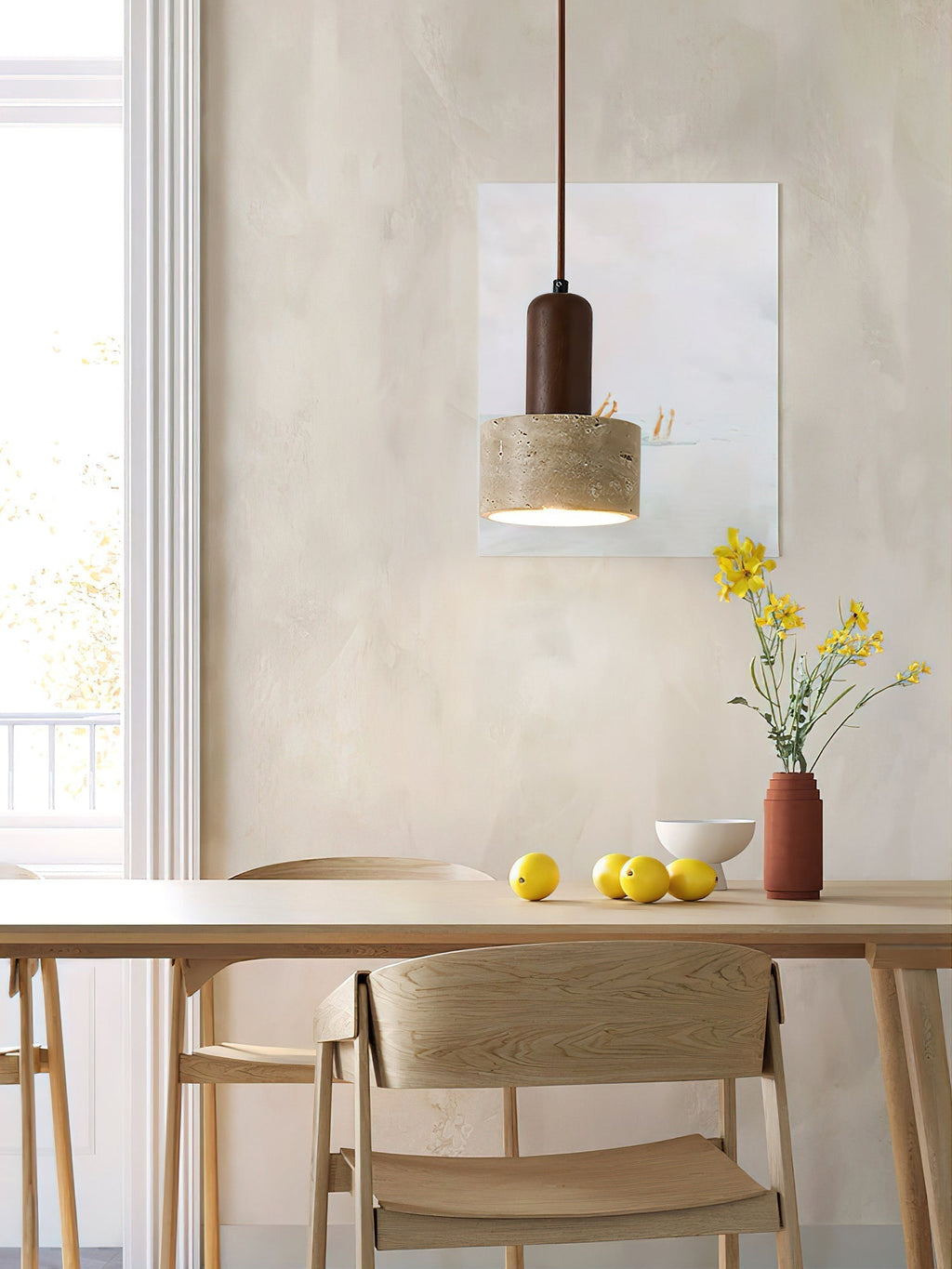 Ilshaa Suspension Minimaliste en Travertin - Neutralighting
