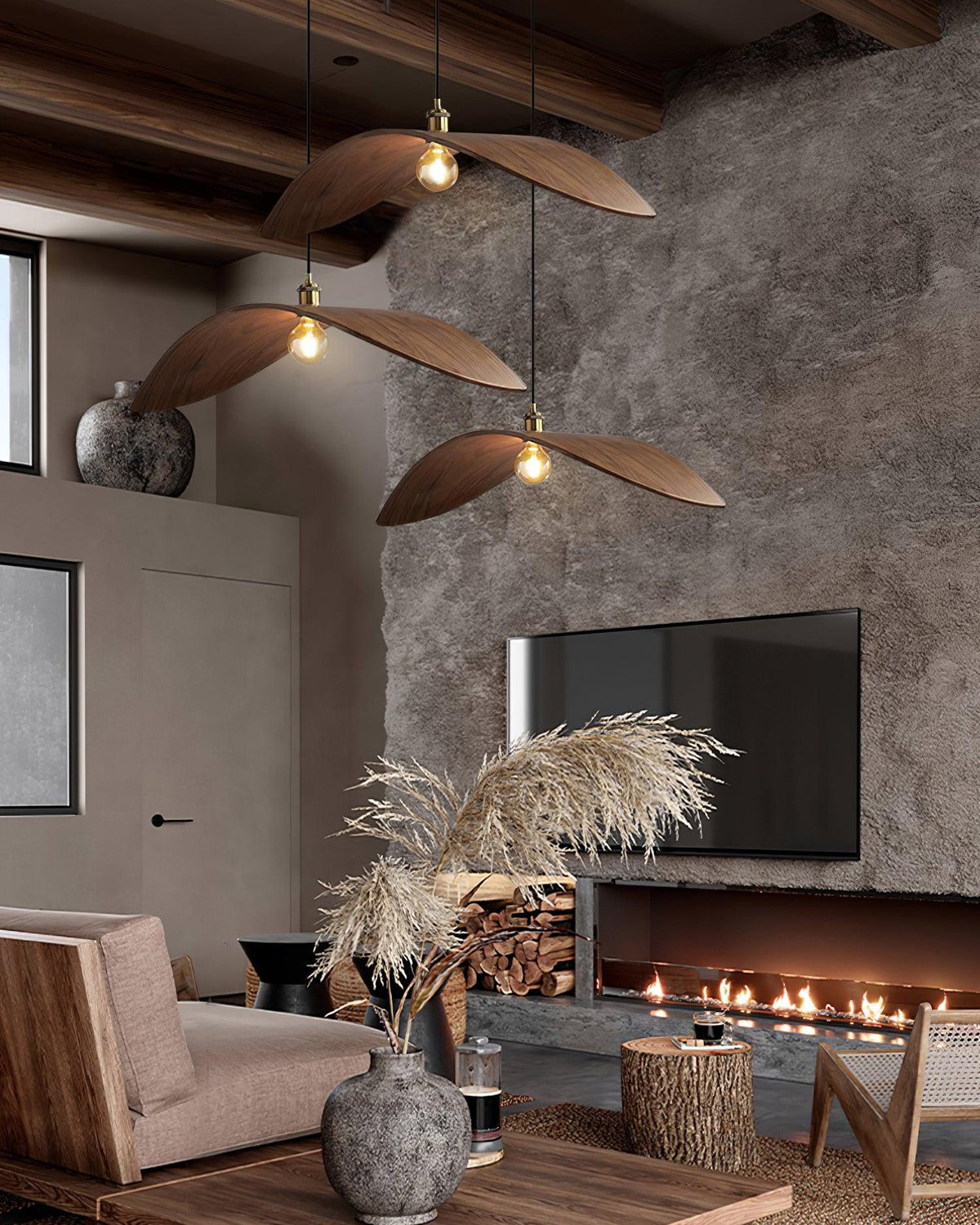Libelle Suspension en Bois Courbé à Ailes - Neutralighting
