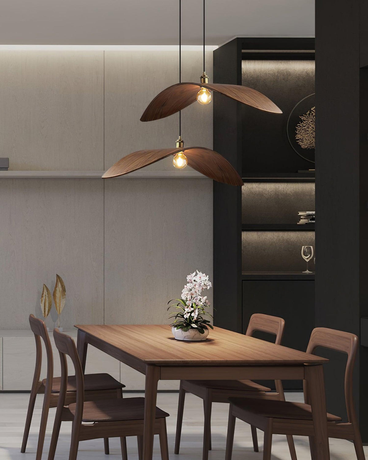 Libelle Suspension en Bois Courbé à Ailes - Neutralighting