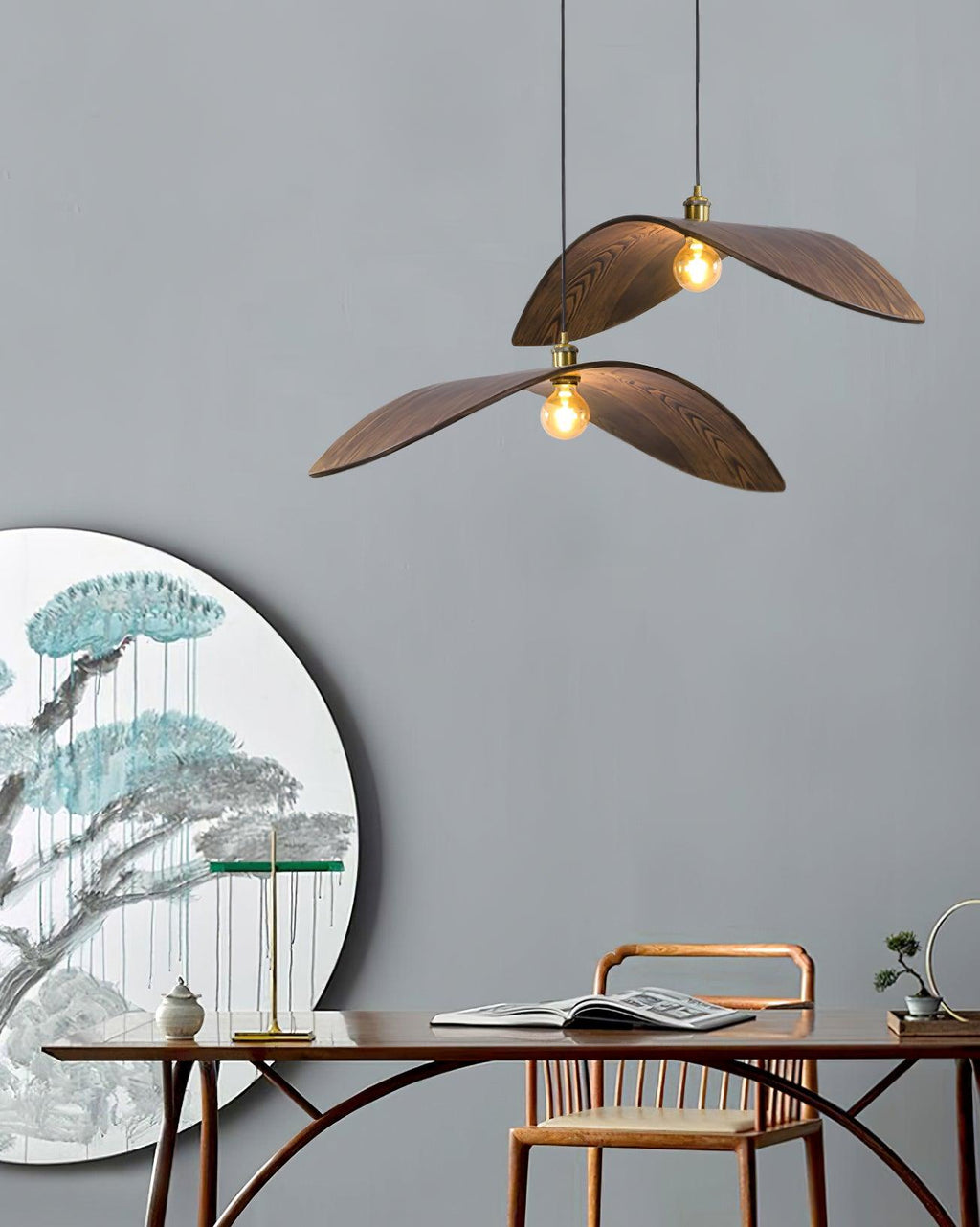 Libelle Suspension en Bois Courbé à Ailes - Neutralighting