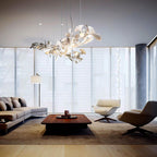 Olivia Chandelier en Céramique Feuilles de Ginkgo aux Courbes Organiques - Neutralighting