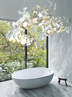 Olivia Chandelier en Céramique Feuilles de Ginkgo aux Courbes Organiques - Neutralighting