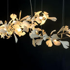 Olivia Chandelier en Céramique Feuilles de Ginkgo aux Courbes Organiques - Neutralighting