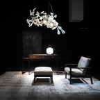 Olivia Chandelier en Céramique Feuilles de Ginkgo aux Courbes Organiques - Neutralighting