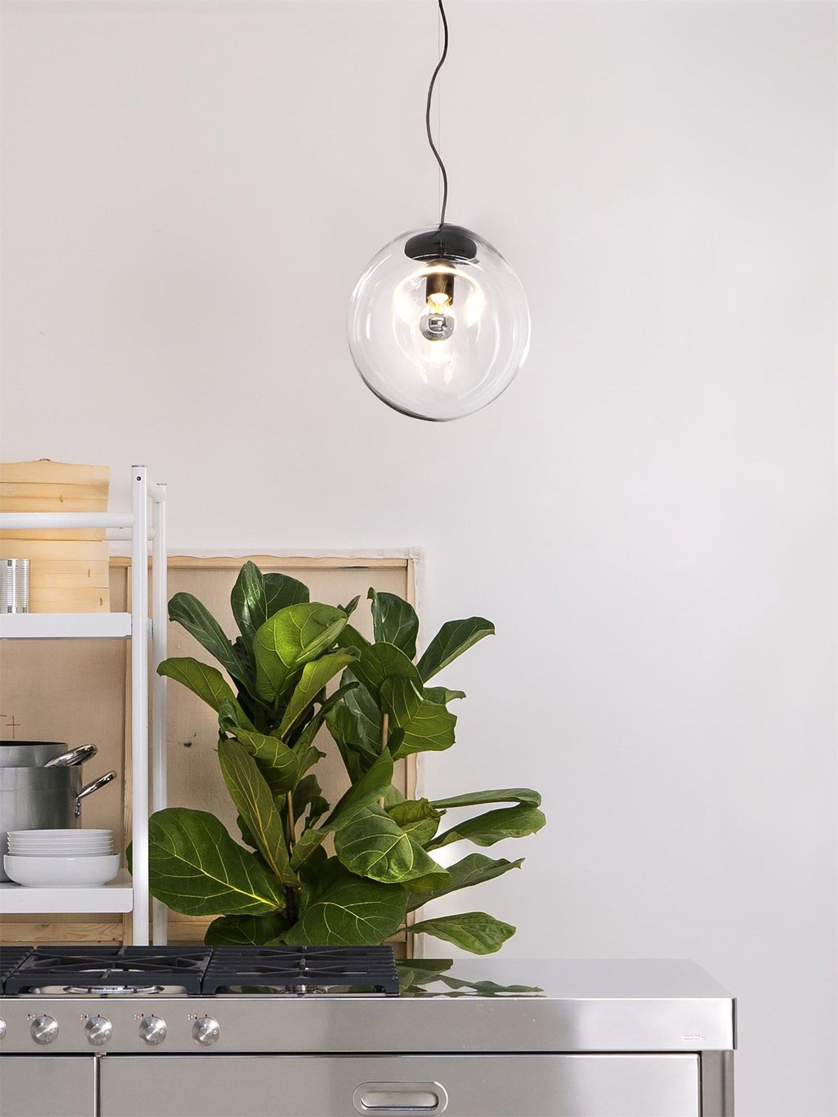 Lampe Pendentive en Verre Noir Moderne Minimaliste Lymara - Neutralighting