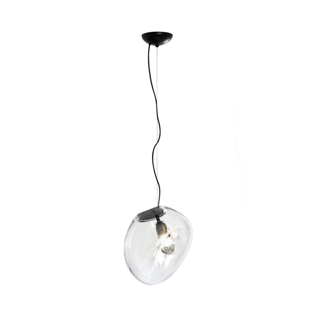 Lampe Pendentive en Verre Noir Moderne Minimaliste Lymara - Neutralighting