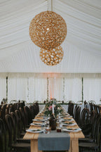 Lustra Suspension Géométrique en Bois Tressé - Neutralighting