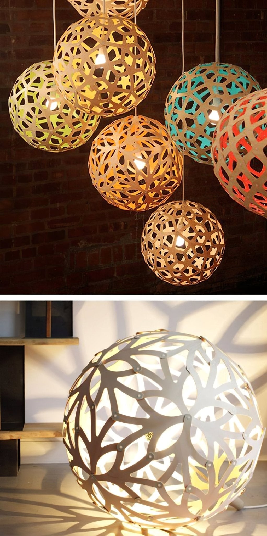 Lustra Suspension Géométrique en Bois Tressé - Neutralighting