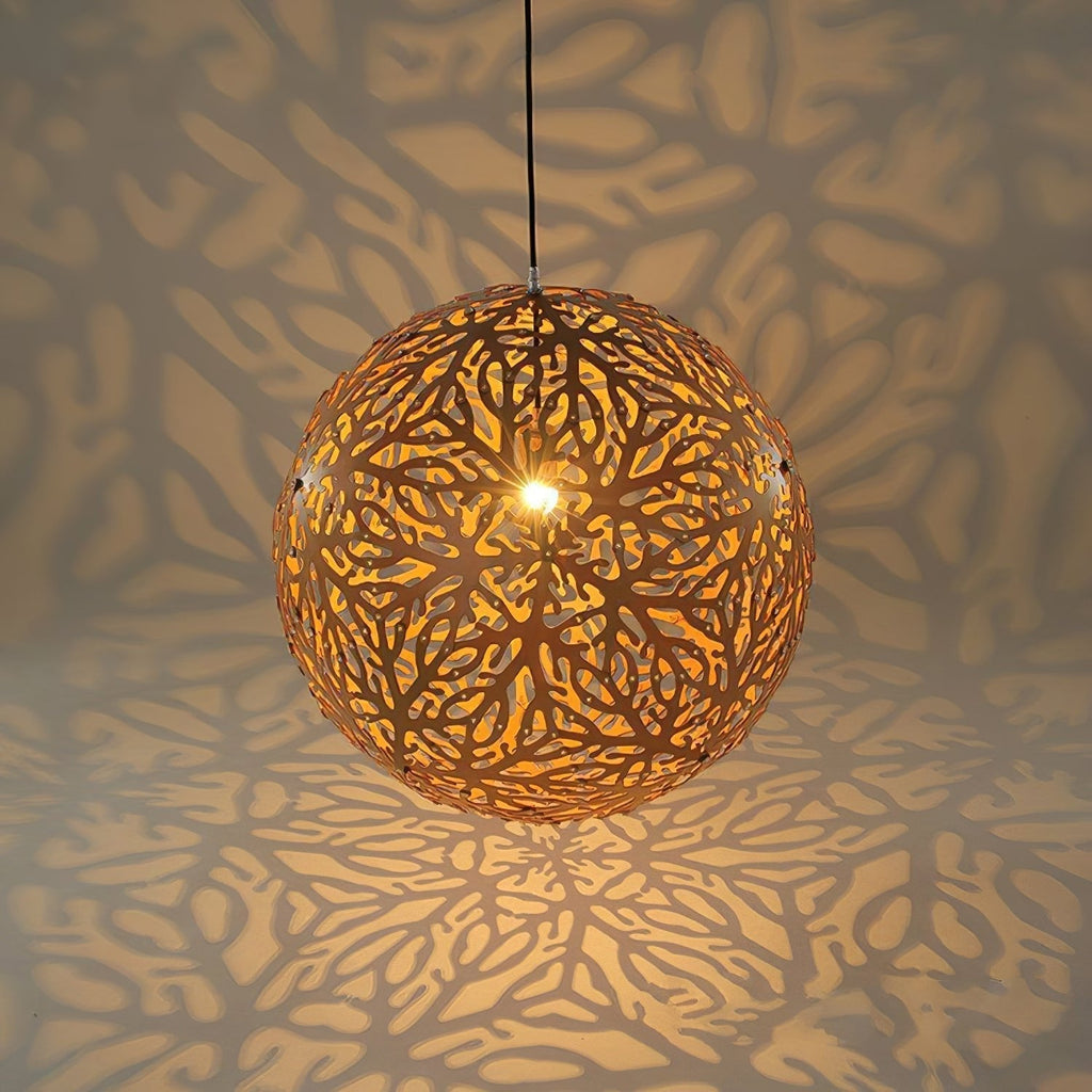 Lustra Suspension Géométrique en Bois Tressé - Neutralighting