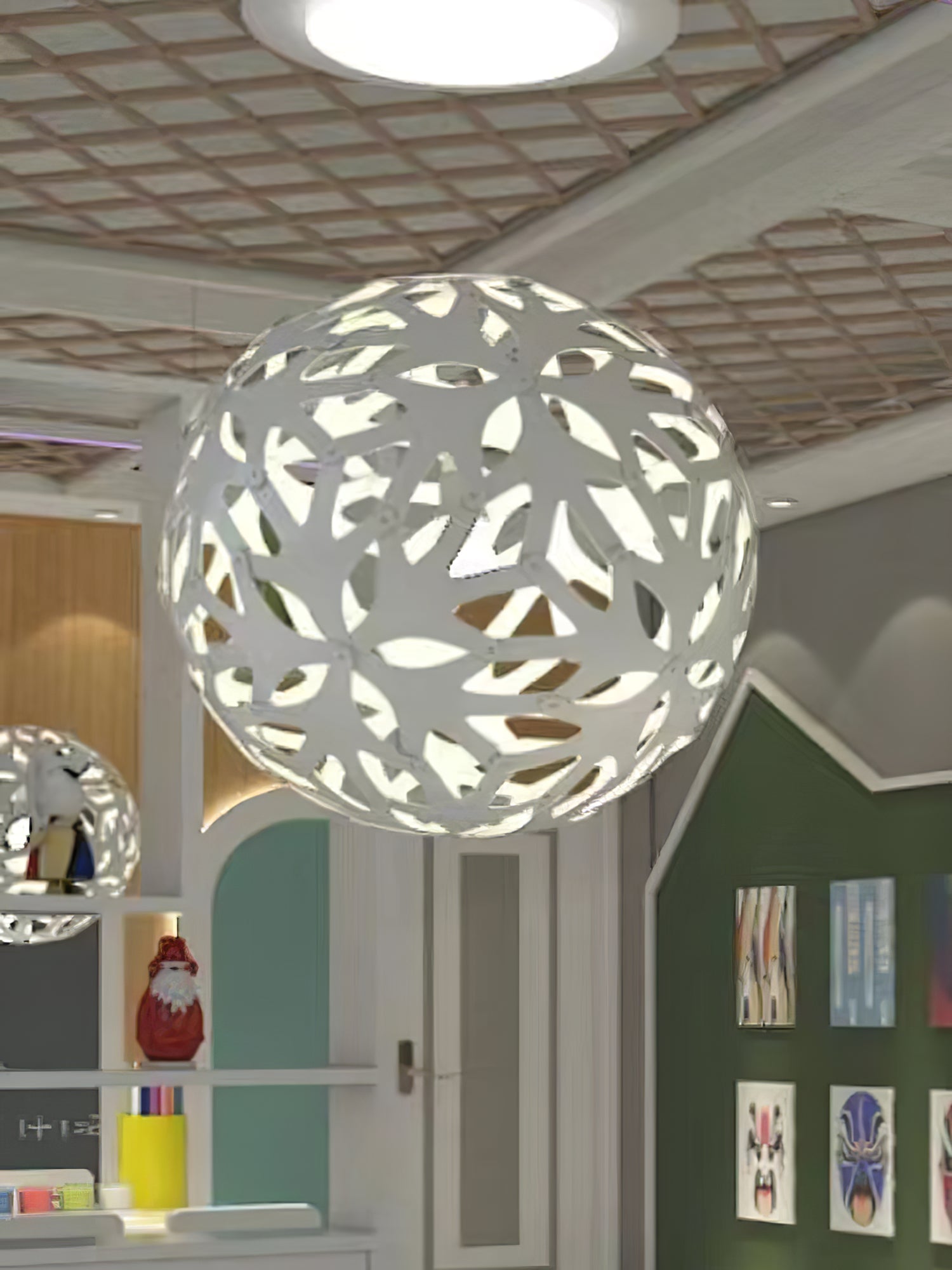 Lustra Suspension Géométrique en Bois Tressé - Neutralighting