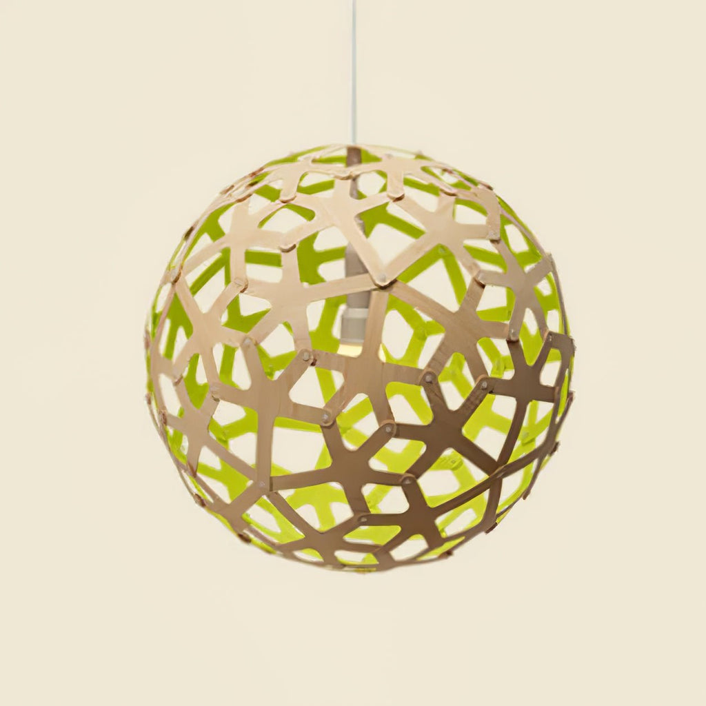 Lustra Suspension Géométrique en Bois Tressé - Neutralighting