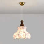 Lumain Suspension lumineuse et tissu en bois vintage à motif floral élégant - Neutralighting