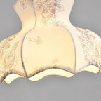 Lumain Suspension lumineuse et tissu en bois vintage à motif floral élégant - Neutralighting
