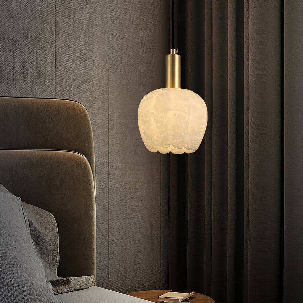 Lampe Pendentive en Laiton et Albâtre Moderne Minimaliste Olraeos - Neutralighting