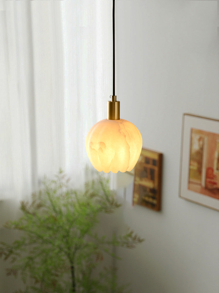 Lampe Pendentive en Laiton et Albâtre Moderne Minimaliste Olraeos - Neutralighting