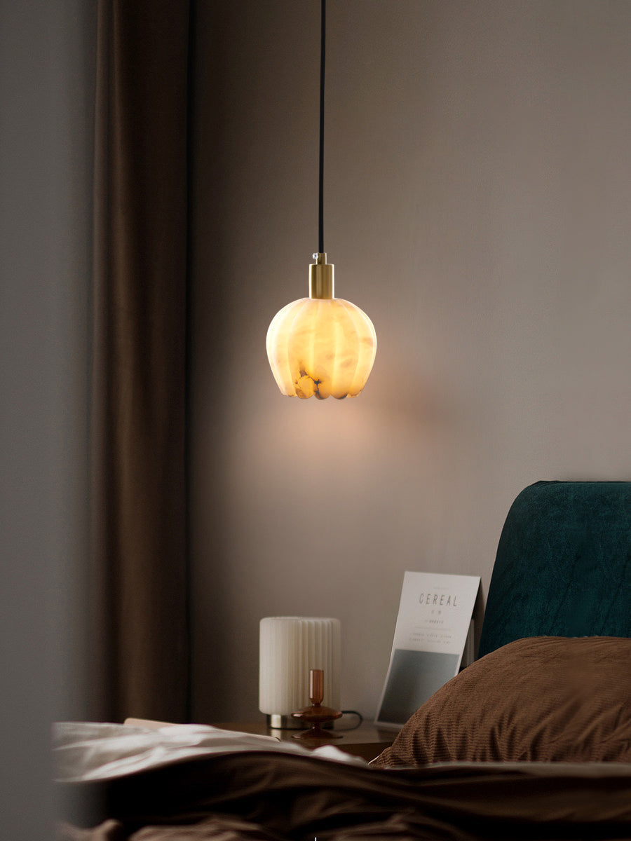 Lampe Pendentive en Laiton et Albâtre Moderne Minimaliste Olraeos - Neutralighting