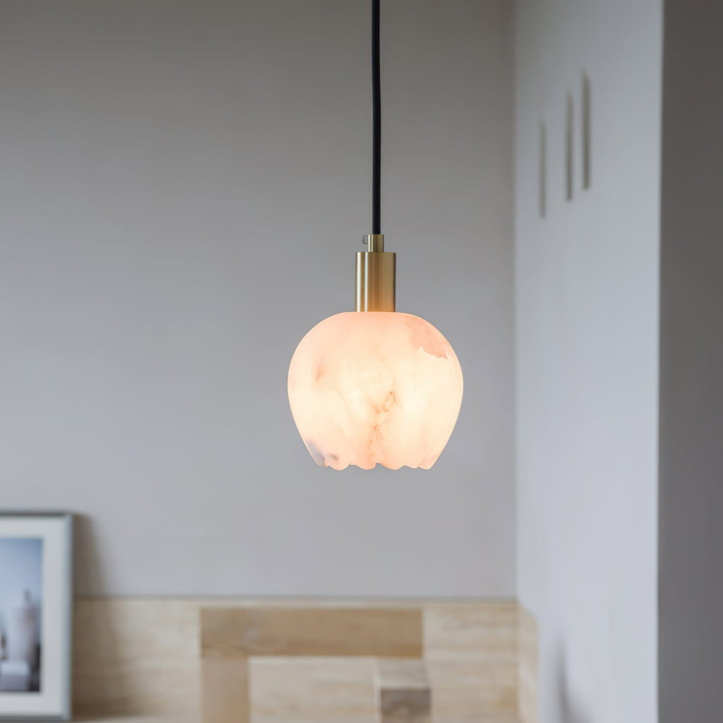 Lampe Pendentive en Laiton et Albâtre Moderne Minimaliste Olraeos - Neutralighting