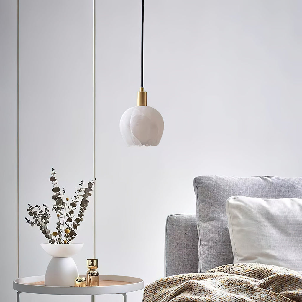 Lampe Pendentive en Laiton et Albâtre Moderne Minimaliste Olraeos - Neutralighting