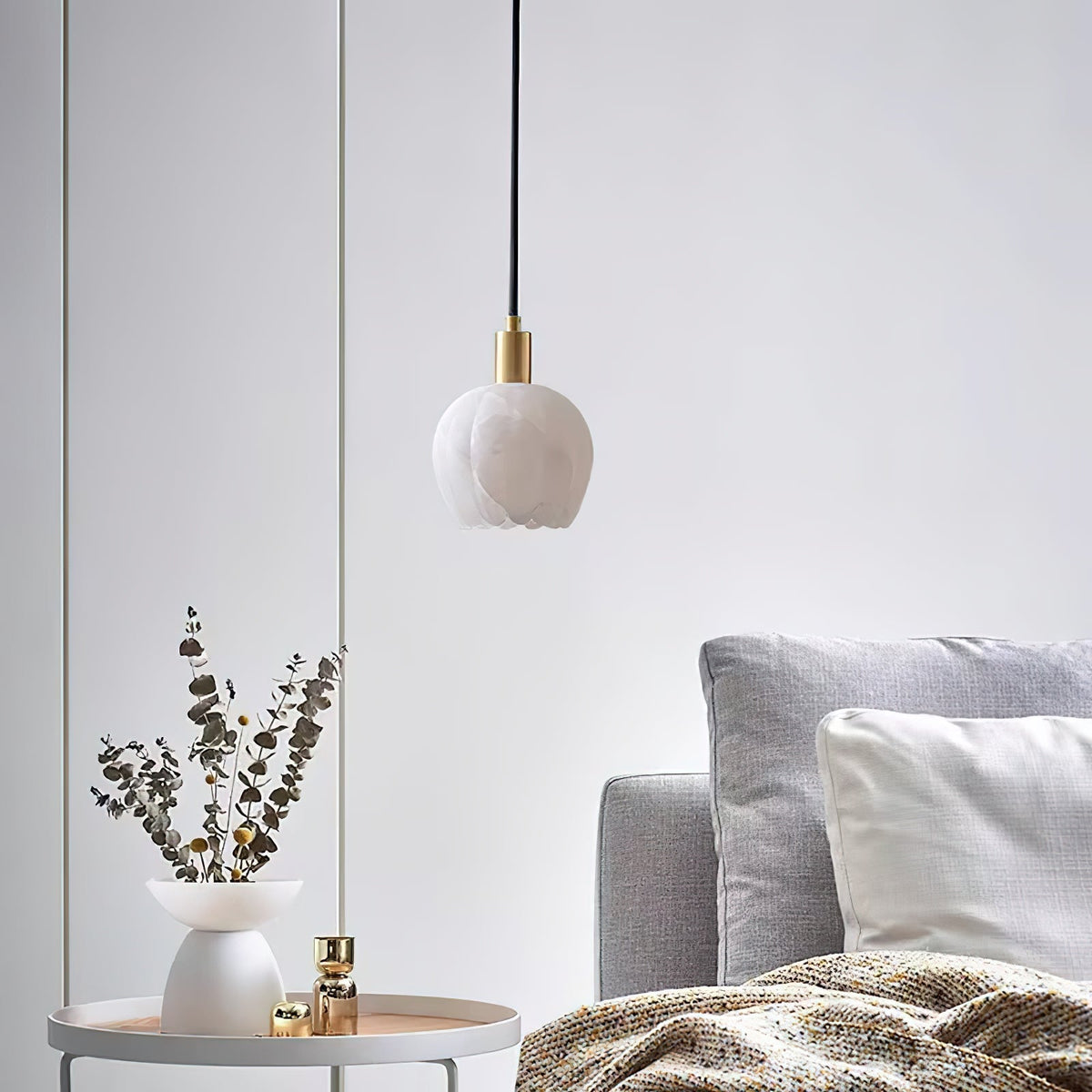 Lampe Pendentive en Laiton et Albâtre Moderne Minimaliste Olraeos - Neutralighting