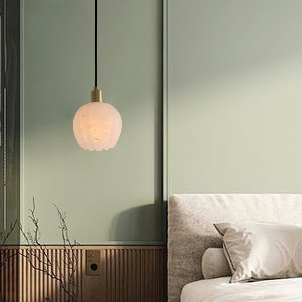 Lampe Pendentive en Laiton et Albâtre Moderne Minimaliste Olraeos - Neutralighting